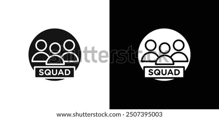 Squad icon Flat vector set outline