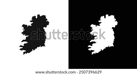 Ireland map icon Flat vector set outline