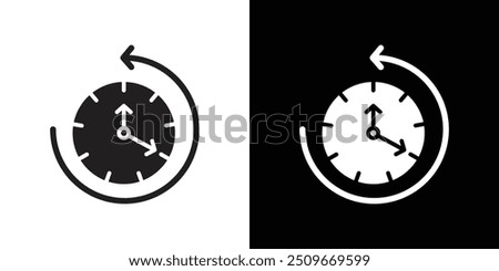 counterclockwise rotation icon Flat vector set outline