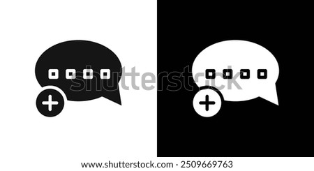 Add chat icon Flat vector set outline