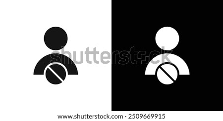 Block User Icon Flat vector set outline