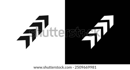 Arrow chevron icon Flat vector set outline