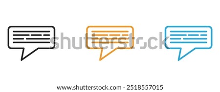 Subtitles icon Thin line illustration set