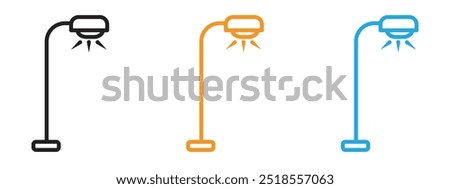 Street light icon Thin line illustration set