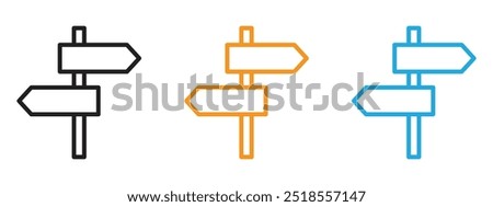 Directions icon Thin line illustration set