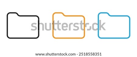 Folder icon Thin line illustration set