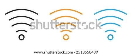 Wifi Signal icon Thin line illustration set