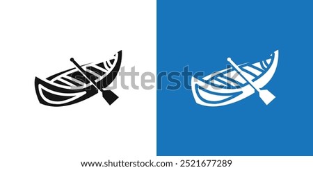 canoe icon Flat vector set outline