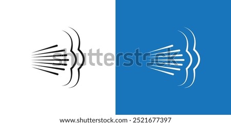 gust icon Flat vector set outline