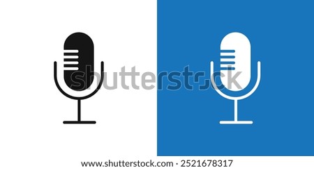 Microphone icon Flat vector set outline