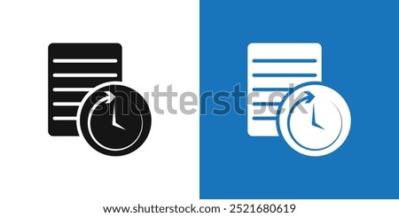 Transaction history icon Flat vector set outline