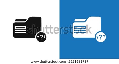 Folder with questionmark icon Flat vector set outline