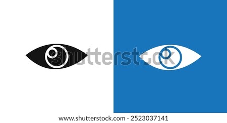 Eye icon Flat vector set outline