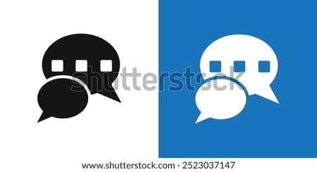 Chat icon Flat vector set outline