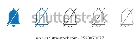 Notification off icon Isolated flat vector in outline