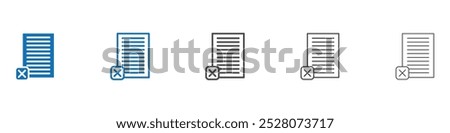 Remove document icon Isolated flat vector in outline