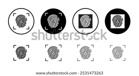 Fingerprint icon Isolated flat vector in outline