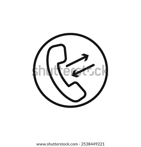 incoming outgoing calls icon Isolated flat vector in outline