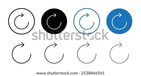 Undo icon outline set sign