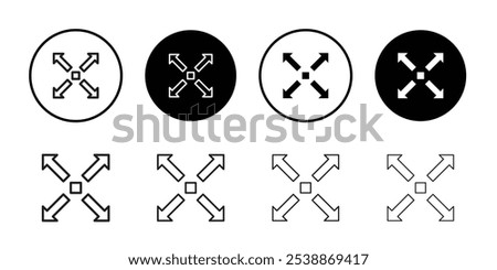 Fullscreen icon outline set sign