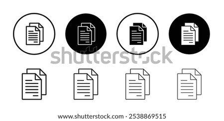 Duplicate icon outline set sign