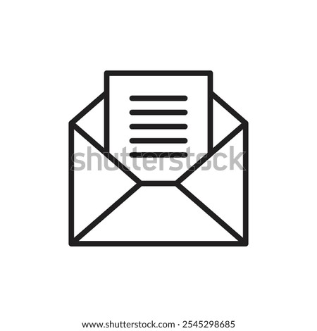 Newsletter icon outline set sign