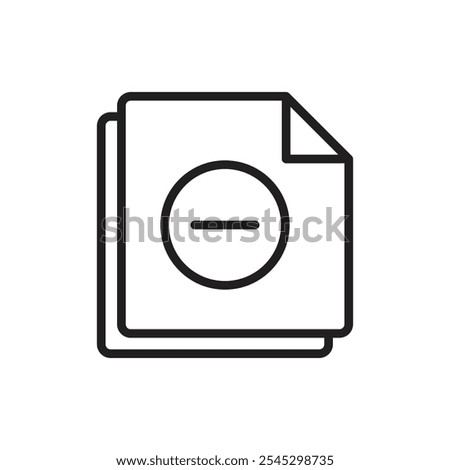 Remove file icon outline set sign