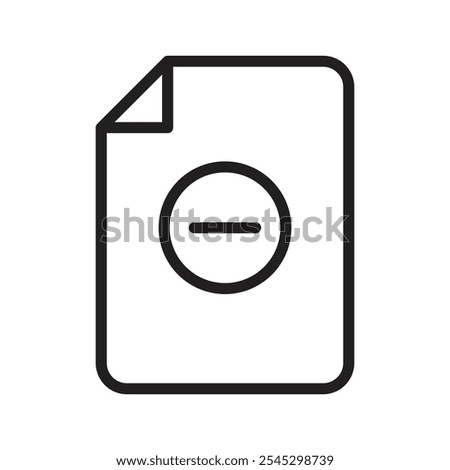 Remove document icon outline set sign