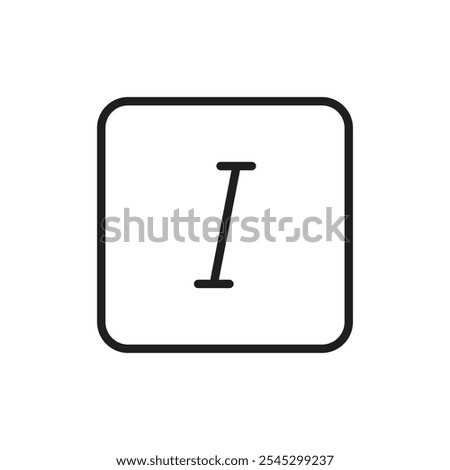 Italic button icon outline set sign