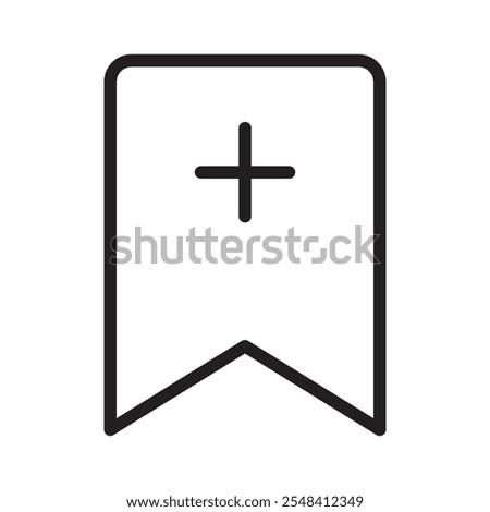 Bookmark add icon outline set sign