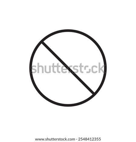 Blocked icon outline set sign