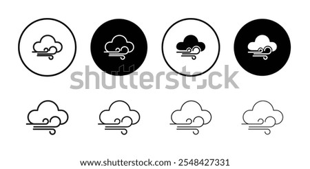 Wind clouds Icon Thin line illustration set