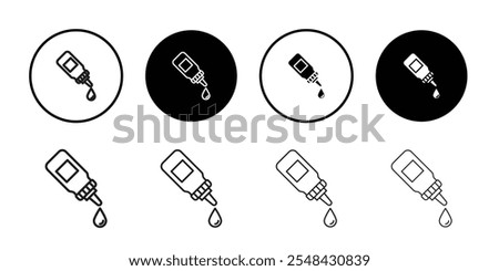 Eye drop icon Thin line illustration set