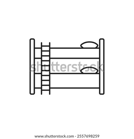 Bunk bed icon Isolated flat vector in outline