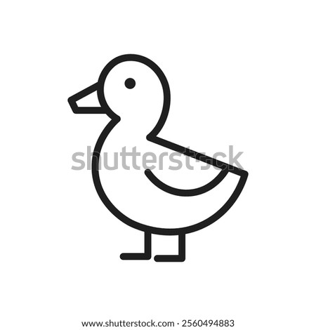 Duck icon Black and white logo