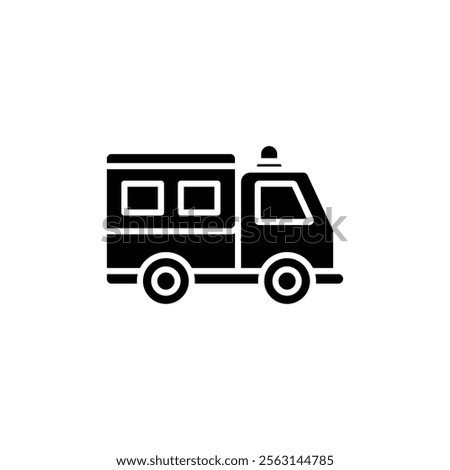 Fire truck icon Isolated flat vector in outline