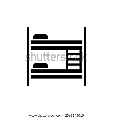 Bunk bed icon Isolated flat vector in outline