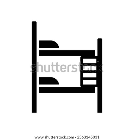 Bunk bed icon Isolated flat vector in outline