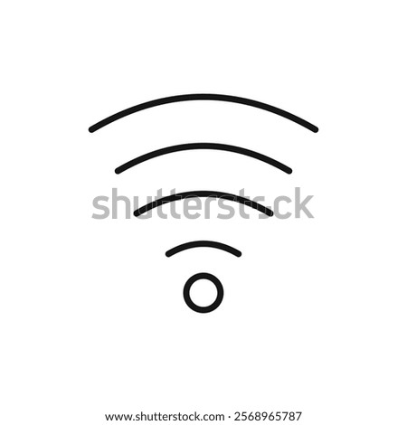 Wifi Signal icon Isolated flat vector in outline