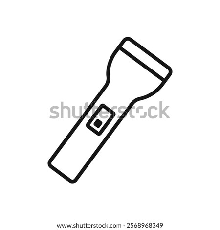 Flashlight icon Isolated flat vector in outline