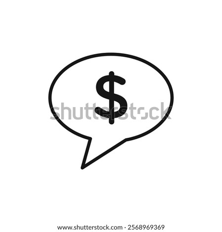 Comment dollar icon Isolated flat vector in outline