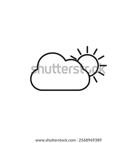 Cloud sun icon Isolated flat vector in outline