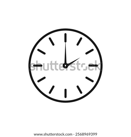 Clock two icon Isolated flat vector in outline