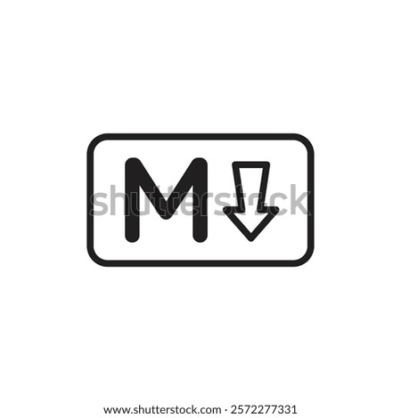 Markdown icon Flat vector set outline