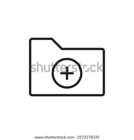 Create folder icon Flat vector set outline