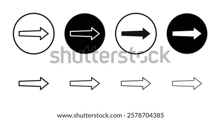 Arrow right icon Isolated flat vector in outline