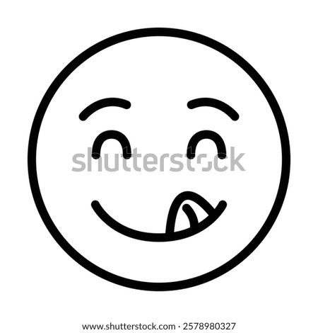 Savoring Food Emoji icon Black and white logo