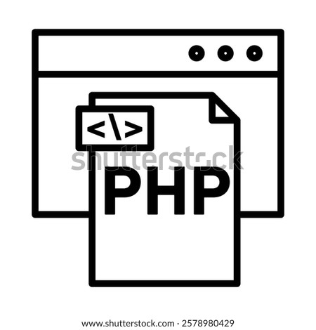 php icon Black and white logo