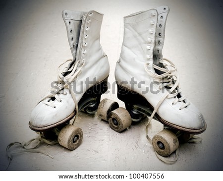 Old roller skates in vintage light