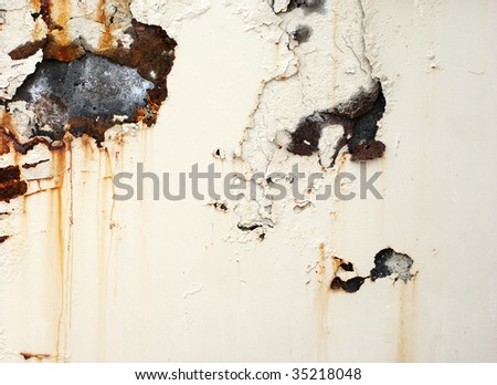 Rusted white metal background